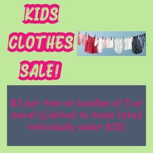 Kids clothes sale! $3each when you bundle 5 items!